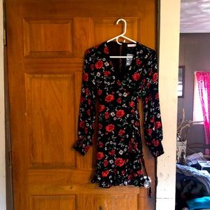 Lush Floral Wrap Dress